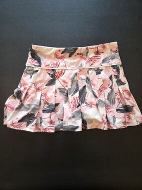 Tail Pink Floral Pleated Tennis Golf Athletic Skort Skirt Shorts, Size Small